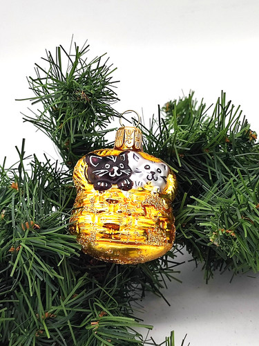 Christbaumkugel katze korb - christbaumkugel, im
