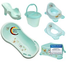 6er Set Funny Farm aquamarin Badewanne XXL + Badesitz + Topf + WC+ Hocker + Eime