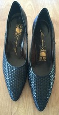 Louis van Drunen Damen Pumps, Originale Damenschuhe 50er-60er Jahre Geflochten