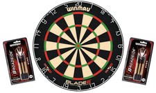 Winmau Dartboard Original Blade 6 + 2 Steeldart Sets Broadside Brass Dart Darts