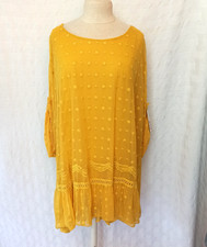 Damen Tunika Kleid Gelb mit