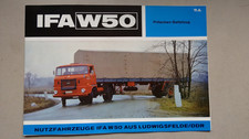 Werbe-Prospekt " IFA W 50 - Pritschen-Sattelzug " Nutzfahrzeuge Ludwigsfelde