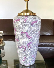 Scheurich Keramik Bodenvase Stehlampe Tischlampe lila marmoriert Pop Art 70er
