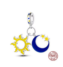 Charms 925 Silber Armband Geschenk Damen Frau Schmuck Sonne Mond Sterne Galaxie