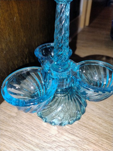 Blaue saliere pressglas alt - blaue,