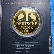 Goldmark 2001 – 24k vollvergoldete Gedenkmünze – Deutsche Mark Erinnerung