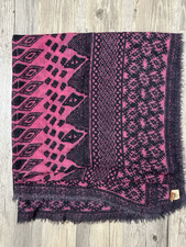 Becksöndergaard 100% Wolle Schal Tuch Rosa/ Schwarz 100 cm X 210cm