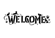 Schablone " Welcome Katzen.. "