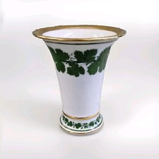 Meissen Vase Trichtervase Weinlaub Goldrand ca. 14 cm hoch