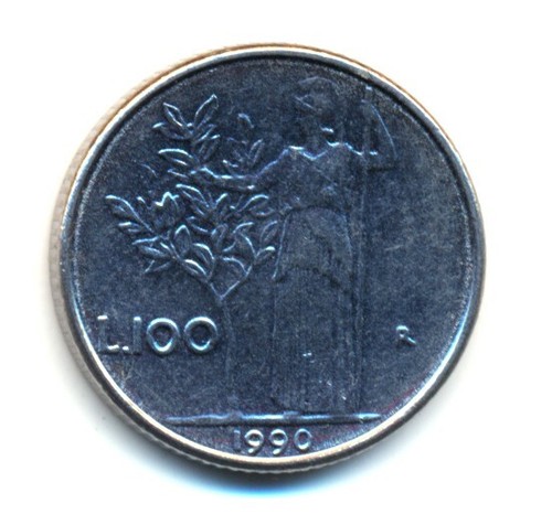100 italienische lire 1990 - italienische,