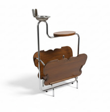 Beistelltisch Rauchertisch Zeitungsständer Stahlrohrmöbel Chrom Bauhaus Art Deco