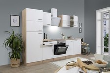 Küche Küchenzeile Küchenblock Einbauküche Eiche Weiß Merle 270 cm Respekta