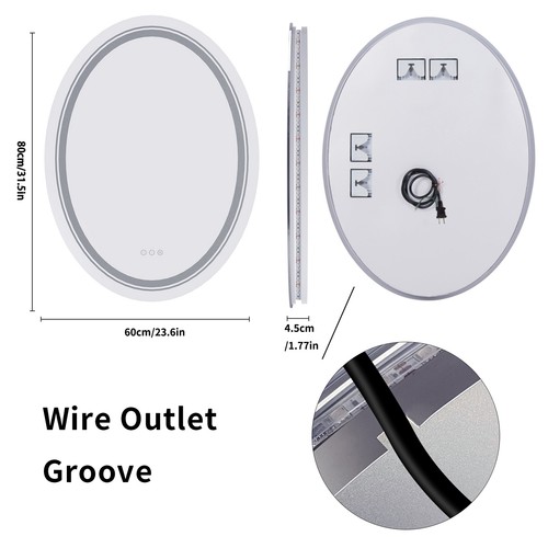 Rund oval badspiegel led - rund/oval,