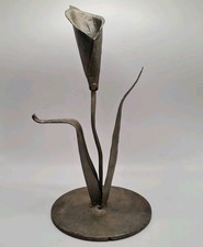 Handgeschmiedete Metallblume Deko Skulptur – Loft Industrial Kunst Unikat 30 cm