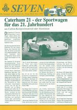 CATERHAM SEVEN Letter CATERHAM 21 Sportscar Prospekt Brochure Sheet 1994 Y