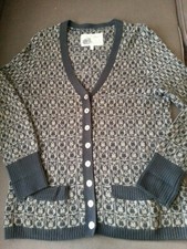 S.Oliver Casual Woman Norweger Damen Strickjacke Gr M Wollmischung blauweiss