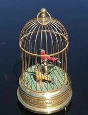 Vintage West German Automation Singvogelkäfig mit 2 Vögeln (sehr selten)