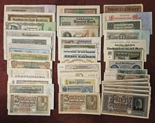 Konvolut Geldscheine Deutsches Reich Deutschland  Reichsbanknoten. 100 × Stück.