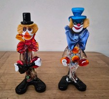 2x Murano Clowns Glas Figuren