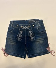 Trachtenhose Shorts , Oktoberfest , Stretchjeans Blau, Gr. 36 Neu