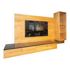 Team 7 Wohnwand Cubus Vollholz Kernbuche Natur Geölt Inklusive Granit-Platte 