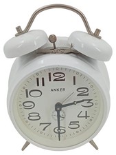 ANKER Wecker Klassisch Weiß Retro Glockenwecker Tischuhr Alarm Uhr