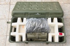 Bundeswehr GFK Kiste 80x40x30cm mit ABC Schutzmaske + Filter + Overgarment NEU