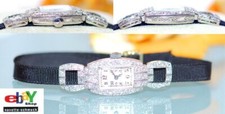 wertvolle exklusive 1,36ct Diamant 900er PLATIN Uhr Wert 4990 €  ART DECO 1920