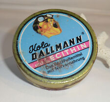 BLECHDOSE vintage KOLA DALLMANN & LECITHIN Wiesbaden Mann mit Brille gähnt 1960
