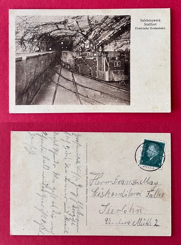 Bergbau stassfurt 1929 - ak,