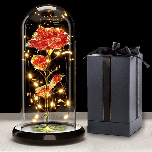 Led rose glasglocke - led, cm