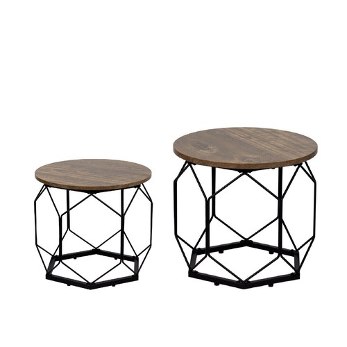 Eugad 2er set runde couchtisch - runde,