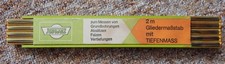DDR Zollstock mit Tiefenmass/Gliedermaßstab Neu mit Etikett Werbeaufdruck-NAGEMA