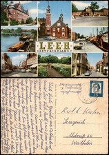 Ansichtskarte Leer (Ostfriesland) Hagen Straße Rathaus VW Bulli 1969