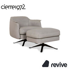 Cierre Boheme Leder Sessel Grau inkl. Hocker