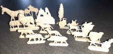14 alte Margarinefiguren Wagner Margarine Pferdewagen Tiere Palmen Fuchs Baum