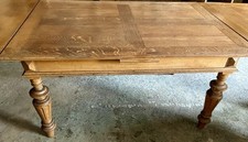 Antiker großer Clubtisch Esstisch Massiv Holz 150(280)x78x104cm (bxhxt)