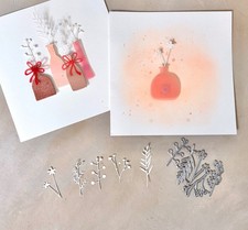 Stanzschablonen Set "Blumen gradlinig  modern", bis 2x5,5cm, 5-tlg