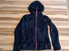 Jacke Plüsch blau Reitjacke Gr. 140 / 146 kuschelig Kapuze Decathlon rosa