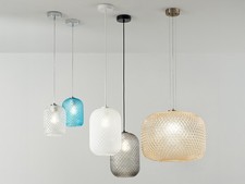 Kleine Pendelleuchten einflammig Rauchglas Designklassiker Lampen über Eßtisch