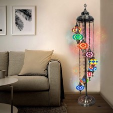 Türkische Mosaik Stehlampe 9 Kugeln - Orientalische Bodenlampe Boho Stil