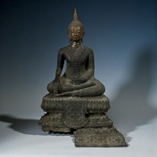 Alte Siam Buddha Figur Bronze