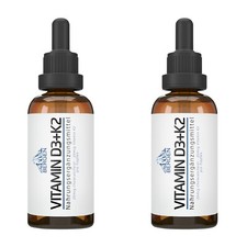 Angebot 2 Flaschen VITAMIN D3 + K2 Tropfen Flüssig 100ml 3400 Tropfen
