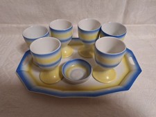 Art Deco Tablett Salztopf 6 x