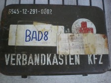 Kfz Metall Verbandkasten alt leer 3. /FKII AB Y-681 DEUTSCHES ROTES KREUZ 90er J