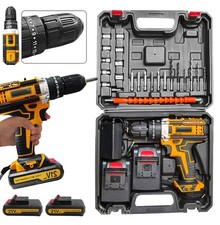 21V Akku-Bohrschrauber Set 2 Akkus Schraubendreher Elektrowerkzeug-Hammer-Set