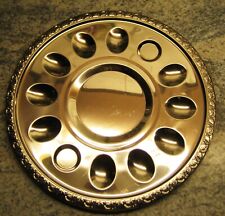 Eier Serviertablett Servierplatte Edelstahl 30,5 cm für 10 Eier 
