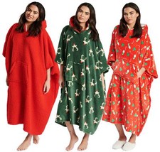 Übergroße Kapuzendecke Vlies Weihnachten lang Hoodie Lounge Poncho Kaftan
