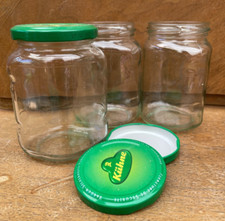 3 leere GLÄSER MIT SCHRAUBDECKEL 360 ml - Einkochen, Marmelade Gelee Gurken ...