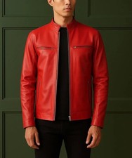 Rote Lederjacke Herren Reines